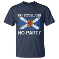 No Scotland No Party Saltire Flag Lion Rampant Crest T Shirt Game Day Soccer Fans Football Tournament