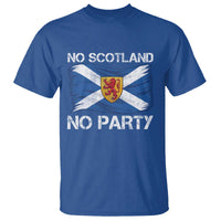 No Scotland No Party Saltire Flag Lion Rampant Crest T Shirt Game Day Soccer Fans Football Tournament