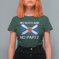 No Scotland No Party Saltire Flag Lion Rampant Crest T Shirt For Women Game Day Soccer Fans Football Tournament