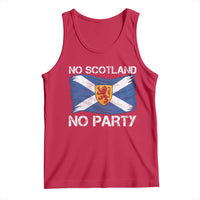 No Scotland No Party Saltire Flag Lion Rampant Crest Tank Top Game Day Soccer Fans Football Tournament