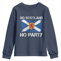 No Scotland No Party Saltire Flag Lion Rampant Crest Youth Sweatshirt Game Day Soccer Fans Football Tournament