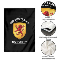 No Scotland No Party Gold Heraldic Shield Red Lion Rampant Garden Flag Game Day Soccer Fans Football Tournament