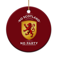 No Scotland No Party Gold Heraldic Shield Red Lion Rampant Ceramic Ornament Game Day Soccer Fans Football Tournament
