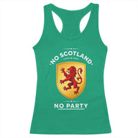 No Scotland No Party Gold Heraldic Shield Red Lion Rampant Racerback Tank Top Game Day Soccer Fans Football Tournament