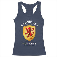 No Scotland No Party Gold Heraldic Shield Red Lion Rampant Racerback Tank Top Game Day Soccer Fans Football Tournament