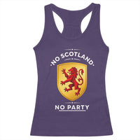 No Scotland No Party Gold Heraldic Shield Red Lion Rampant Racerback Tank Top Game Day Soccer Fans Football Tournament