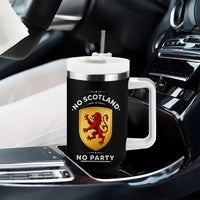 No Scotland No Party Gold Heraldic Shield Red Lion Rampant Tumbler With Handle Game Day Soccer Fans Football Tournament