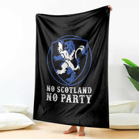 No Scotland No Party Distressed Shield Saltire Cross Throw Blanket Vintage Football Fans Game Day
