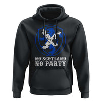 No Scotland No Party Distressed Shield Saltire Cross Hoodie Vintage Football Fans Game Day
