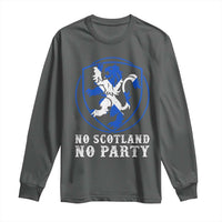 No Scotland No Party Distressed Shield Saltire Cross Long Sleeve Shirt Vintage Football Fans Game Day