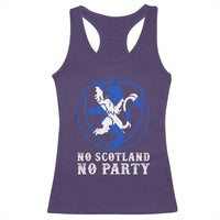 No Scotland No Party Distressed Shield Saltire Cross Racerback Tank Top Vintage Football Fans Game Day