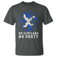 No Scotland No Party Distressed Shield Saltire Cross T Shirt Vintage Football Fans Game Day