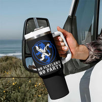 No Scotland No Party Distressed Shield Saltire Cross Tumbler With Handle Vintage Football Fans Game Day