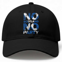 No Scotland No Party Saltire Flag Baseball Cap Football Fans Soccer Tournament Sports Lover