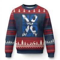 No Scotland No Party Saltire Flag Ugly Christmas Sweater Football Fans Soccer Tournament Sports Lover