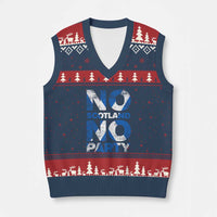 No Scotland No Party Saltire Flag V-Neck Knit Sweater Vest Football Fans Soccer Tournament Sports Lover