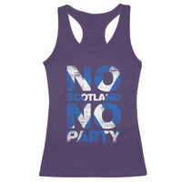 No Scotland No Party Saltire Flag Racerback Tank Top Football Fans Soccer Tournament Sports Lover