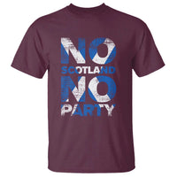 No Scotland No Party Saltire Flag T Shirt Football Fans Soccer Tournament Sports Lover