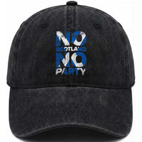 No Scotland No Party Saltire Flag Washed Cotton Baseball Cap Football Fans Soccer Tournament Sports Lover
