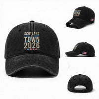 Scotland in Town 2026 Football Fans Washed Cotton Baseball Cap Soccer Tournament North American Sports Lovers