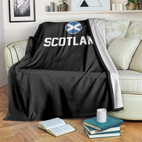 Scotland Round Saltire Flag Emblem Throw Blanket Classic Varsity Typography Sports Fans