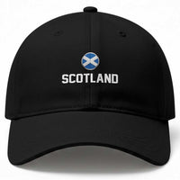 Scotland Round Saltire Flag Emblem Baseball Cap Classic Varsity Typography Sports Fans