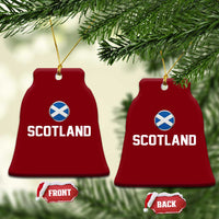 Scotland Round Saltire Flag Emblem Ceramic Ornament Classic Varsity Typography Sports Fans