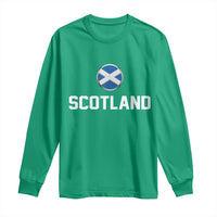 Scotland Round Saltire Flag Emblem Long Sleeve Shirt Classic Varsity Typography Sports Fans