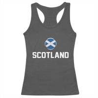 Scotland Round Saltire Flag Emblem Racerback Tank Top Classic Varsity Typography Sports Fans