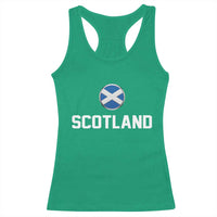 Scotland Round Saltire Flag Emblem Racerback Tank Top Classic Varsity Typography Sports Fans