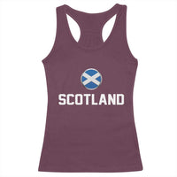 Scotland Round Saltire Flag Emblem Racerback Tank Top Classic Varsity Typography Sports Fans
