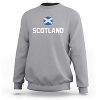 Scotland Round Saltire Flag Emblem Sweatshirt Classic Varsity Typography Sports Fans
