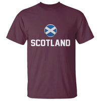 Scotland Round Saltire Flag Emblem T Shirt Classic Varsity Typography Sports Fans