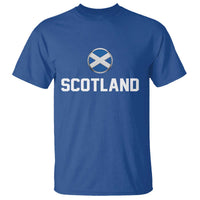 Scotland Round Saltire Flag Emblem T Shirt Classic Varsity Typography Sports Fans