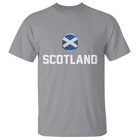 Scotland Round Saltire Flag Emblem T Shirt Classic Varsity Typography Sports Fans