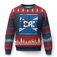 Funny Scottish Anthem Fan Saltire Flag Ugly Christmas Sweater Yes Sir I Can Boogie Sports Style Scotland Football Supporters