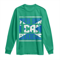 Funny Scottish Anthem Fan Saltire Flag Long Sleeve Shirt Yes Sir I Can Boogie Sports Style Scotland Football Supporters