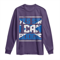 Funny Scottish Anthem Fan Saltire Flag Long Sleeve Shirt Yes Sir I Can Boogie Sports Style Scotland Football Supporters