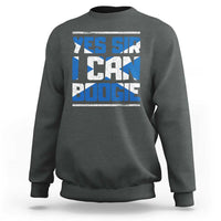 Funny Scottish Anthem Fan Saltire Flag Sweatshirt Yes Sir I Can Boogie Sports Style Scotland Football Supporters