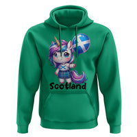 Cute Unicorn Wearing Tartan Kilt Holding Saltire Flag Graphic Hoodie