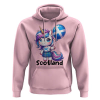 Cute Unicorn Wearing Tartan Kilt Holding Saltire Flag Graphic Hoodie