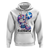Cute Unicorn Wearing Tartan Kilt Holding Saltire Flag Graphic Hoodie