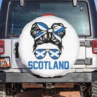 Scotland Messy Bun Hair Saltire Flag Ribbon Bow Spare Tire Cover Scottish Pride for Girls Women