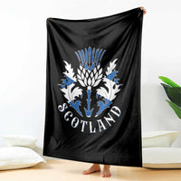 Scotland Thistle Floral Emblem Throw Blanket Stylized Gothic Heraldry Scottish Heritage Pride