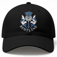Scotland Thistle Floral Emblem Baseball Cap Stylized Gothic Heraldry Scottish Heritage Pride