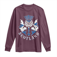 Scotland Thistle Floral Emblem Long Sleeve Shirt Stylized Gothic Heraldry Scottish Heritage Pride