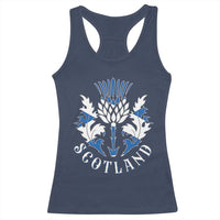 Scotland Thistle Floral Emblem Racerback Tank Top Stylized Gothic Heraldry Scottish Heritage Pride