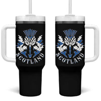 Scotland Thistle Floral Emblem Tumbler With Handle Stylized Gothic Heraldry Scottish Heritage Pride