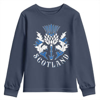 Scotland Thistle Floral Emblem Youth Sweatshirt Stylized Gothic Heraldry Scottish Heritage Pride