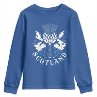 Scotland Thistle Floral Emblem Youth Sweatshirt Stylized Gothic Heraldry Scottish Heritage Pride